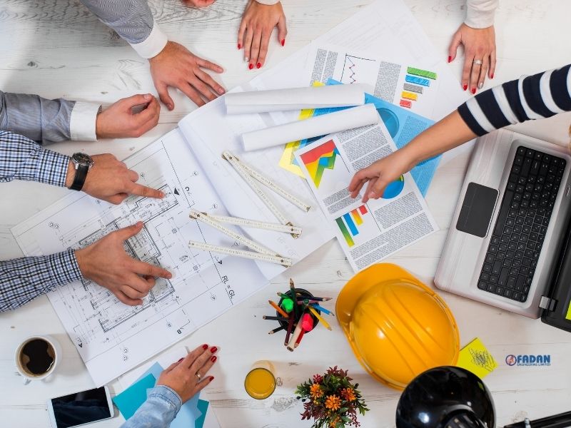 Project scheduling and cost management team at Fadan Engineering Limited"